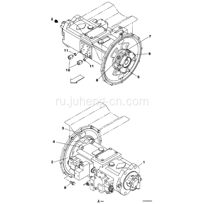 Главный насос CX210B K3V112DTP1F9R-9Y14-HV